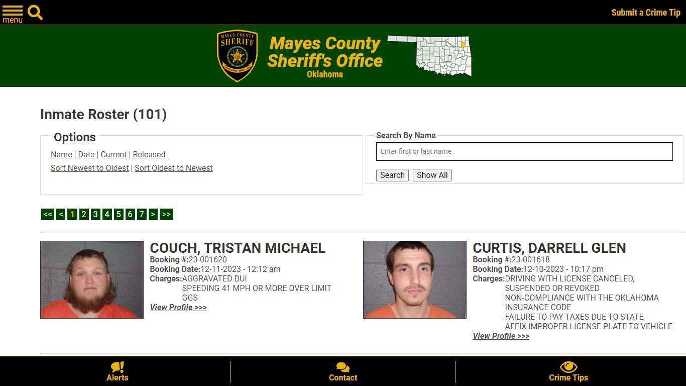 Inmate Roster (90) - Mayes County, OK Sheriff