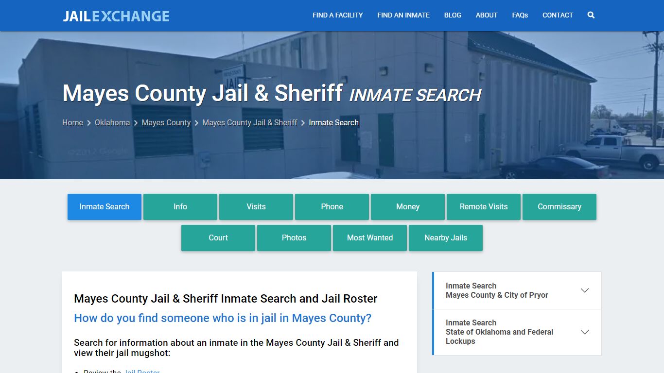 Mayes County Jail & Sheriff Inmate Search - Jail Exchange
