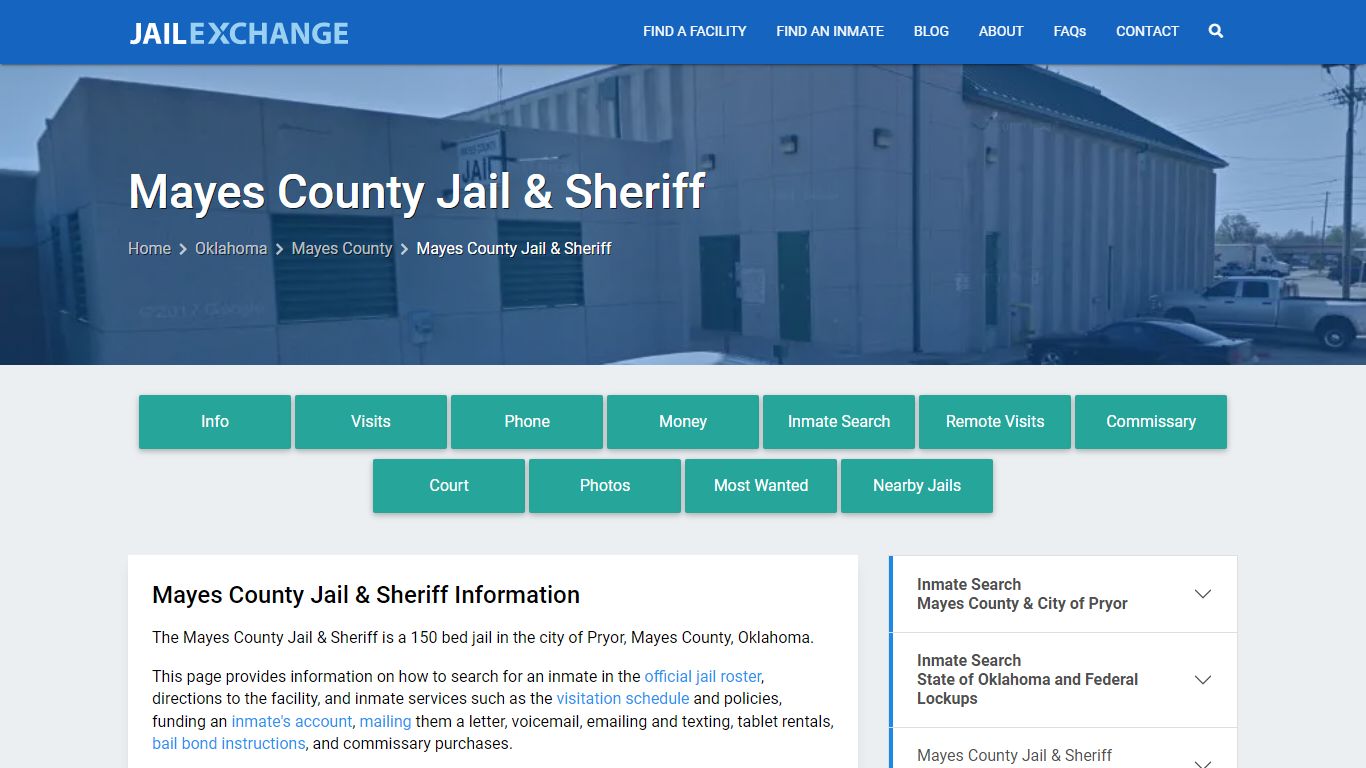 Mayes County Jail & Sheriff, OK Inmate Search, Information